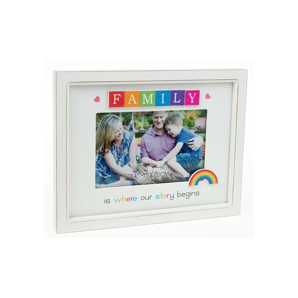 Rainbow Scrabble Photo Frame: Family