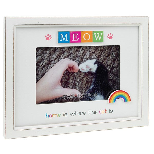 Rainbow Scrabble Photo Frame: Meow