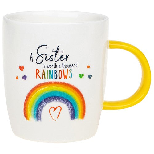 Rainbow Graphic Coffee Mug With Gift Box: Sister