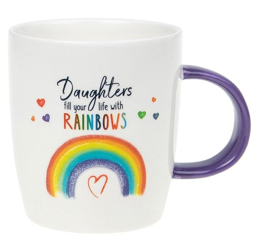 Rainbow Graphic Coffee Mug With Gift Box: Daughter