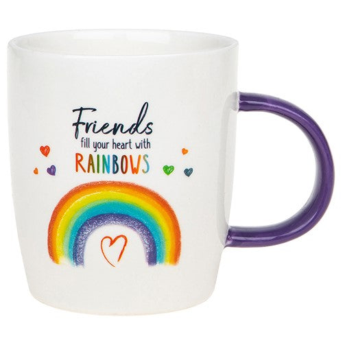 Rainbow Graphic Coffee Mug With Gift Box: Friends