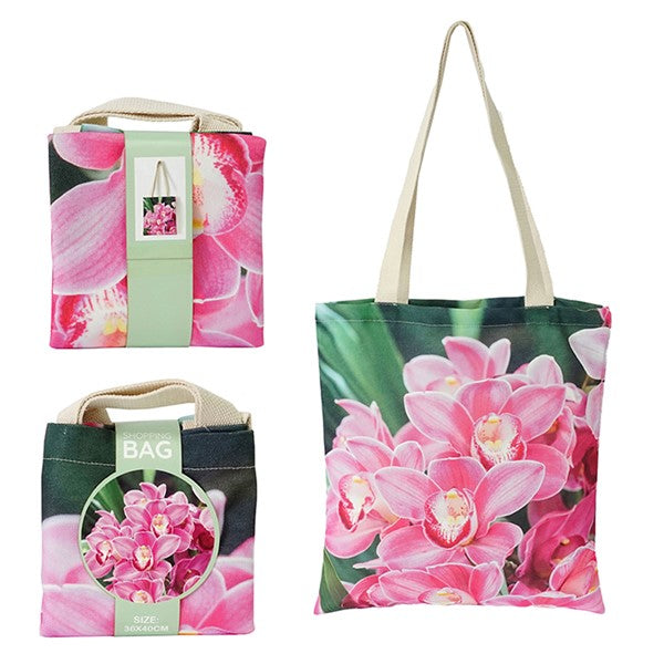 Floral Tote Bag: Orchid
