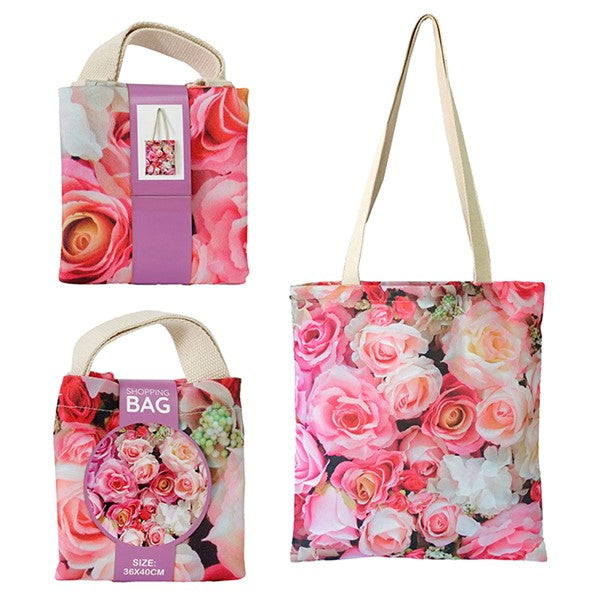 Floral Tote Bag: Old Rose