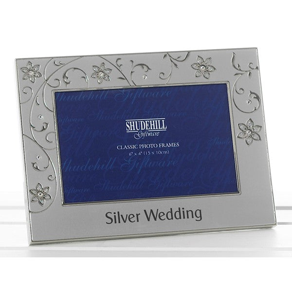 Petal Jewel Silver Frame: Silver Wedding Anniversary