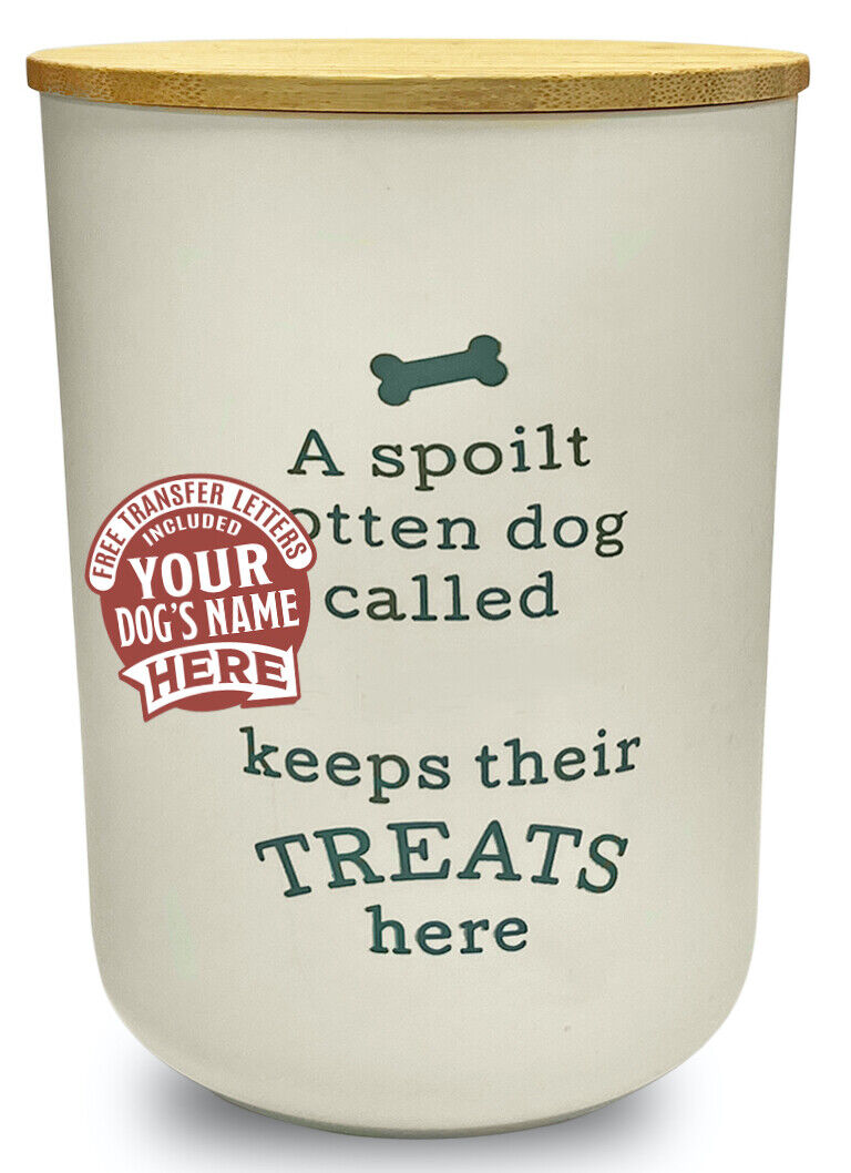 Dog Treat Jar: Blank Cream