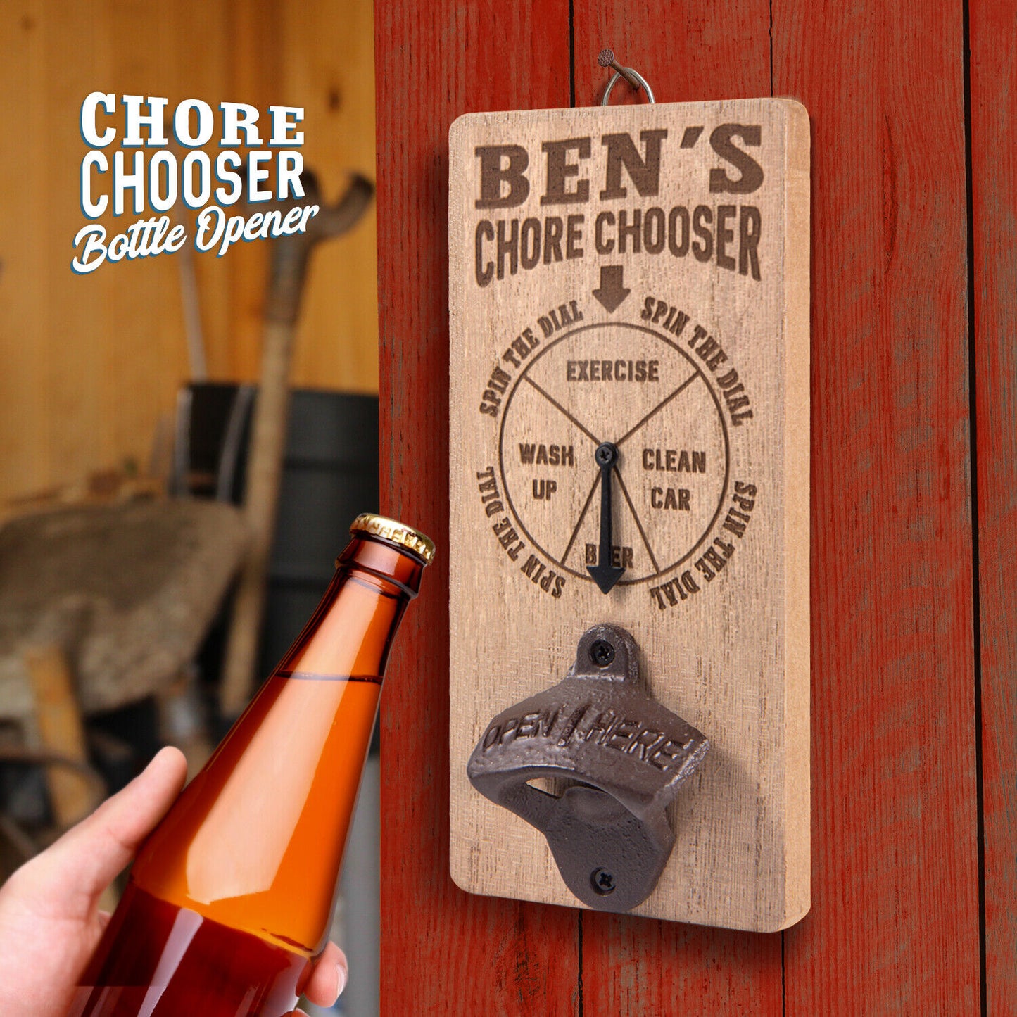 Pre Personalised Chore Chooser Bottle Opener: Ben