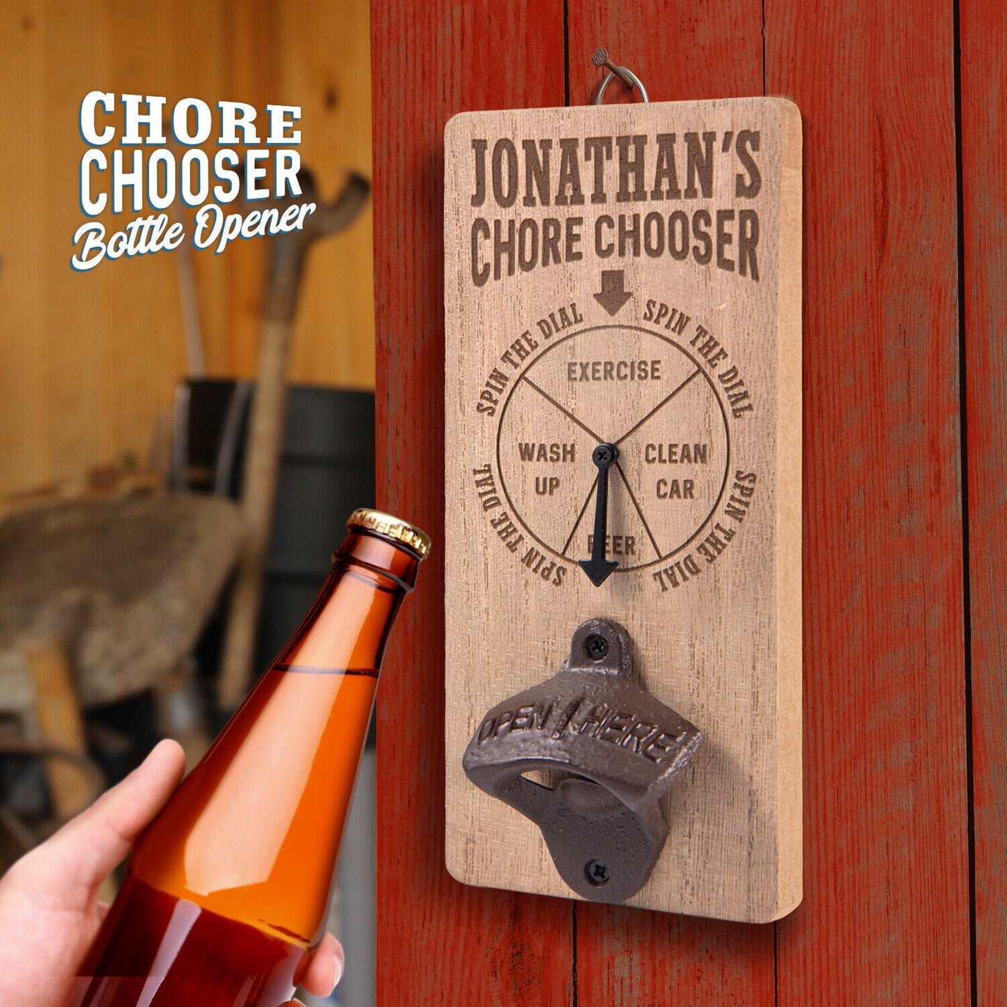 Pre Personalised Chore Chooser Bottle Opener: Jonathan