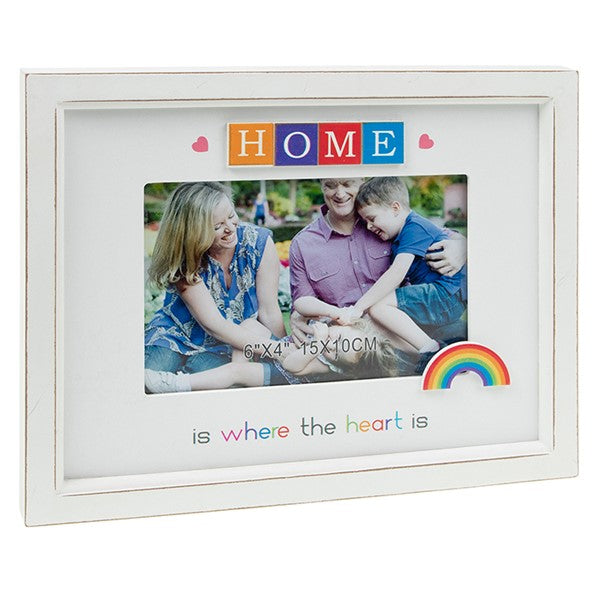 Rainbow Scrabble Photo Frame: Home