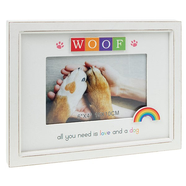 Rainbow Scrabble Photo Frame: Woof