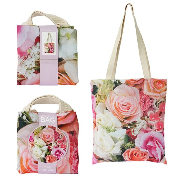 Floral Tote Bag: Rose Bouquet