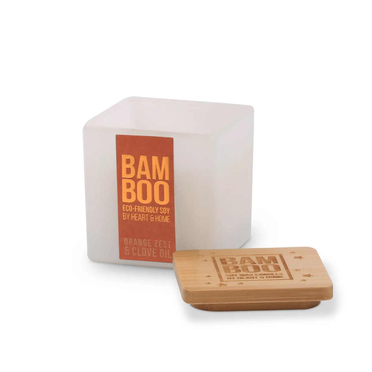 Heart & Home Christmas Small Bamboo Candle: Orange Zest & Clove