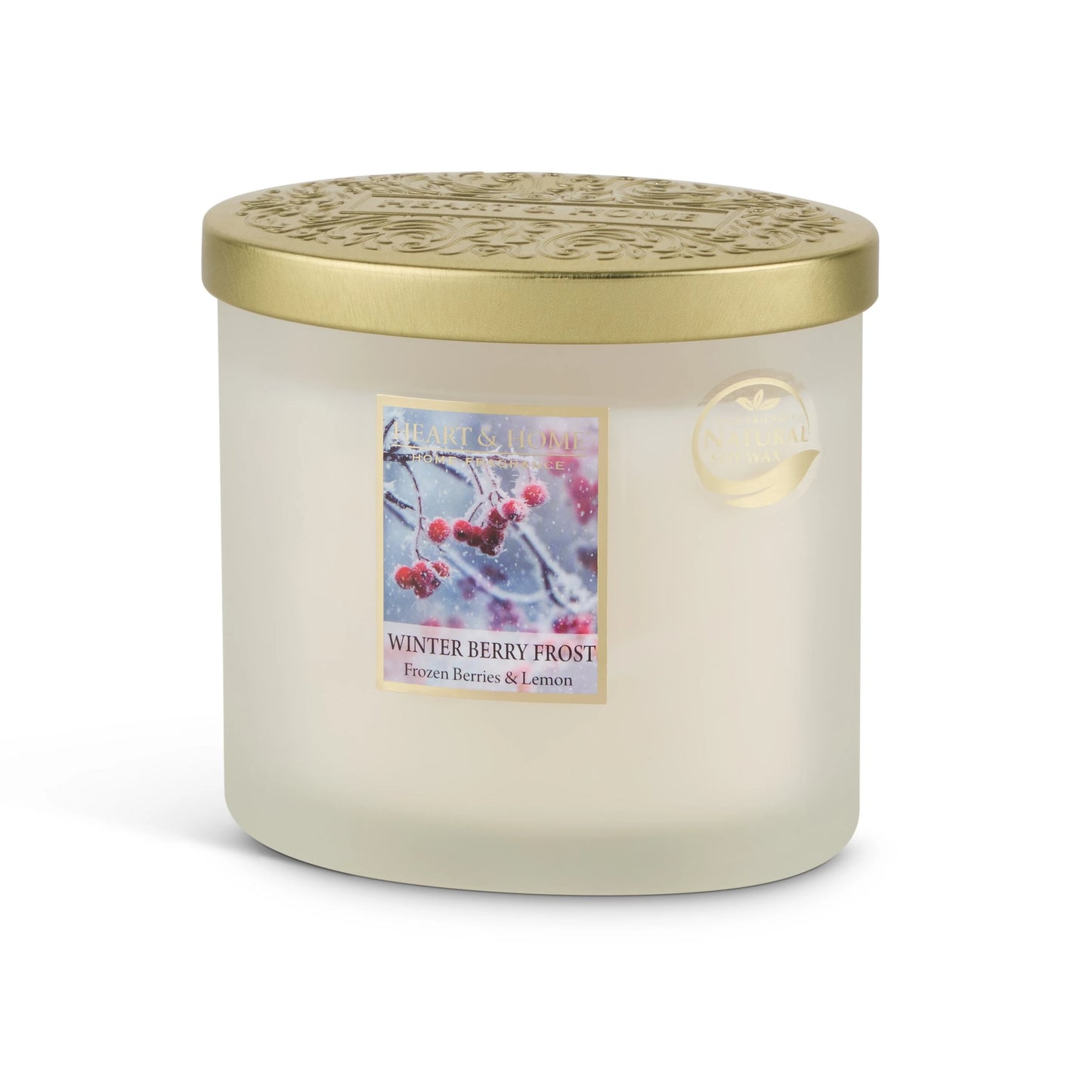 Heart & Home Christmas Twin Wick Candle: Winter Berry Frost