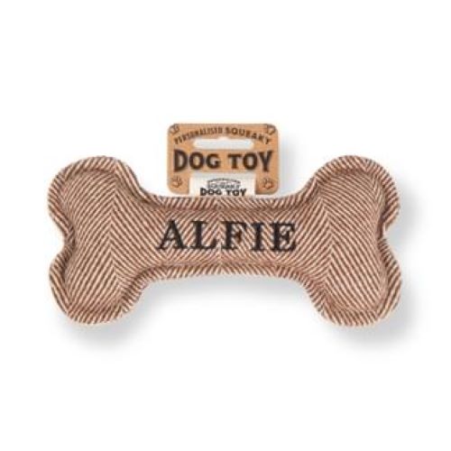 Pre Personalised Squeaky Dog Toy: Alfie