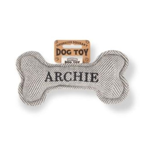 Pre Personalised Squeaky Dog Toy: Archie