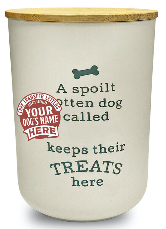 Dog Treat Jar: Blank Cream