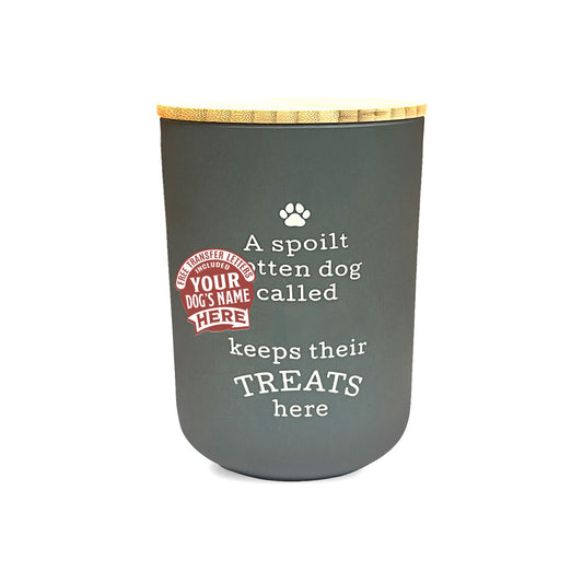 Dog Treat Jar: Blank Grey