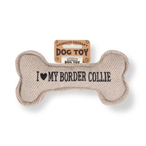 Pre Personalised Squeaky Dog Toy: Border Collie