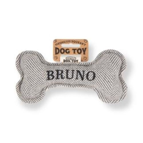 Pre Personalised Squeaky Dog Toy: Bruno