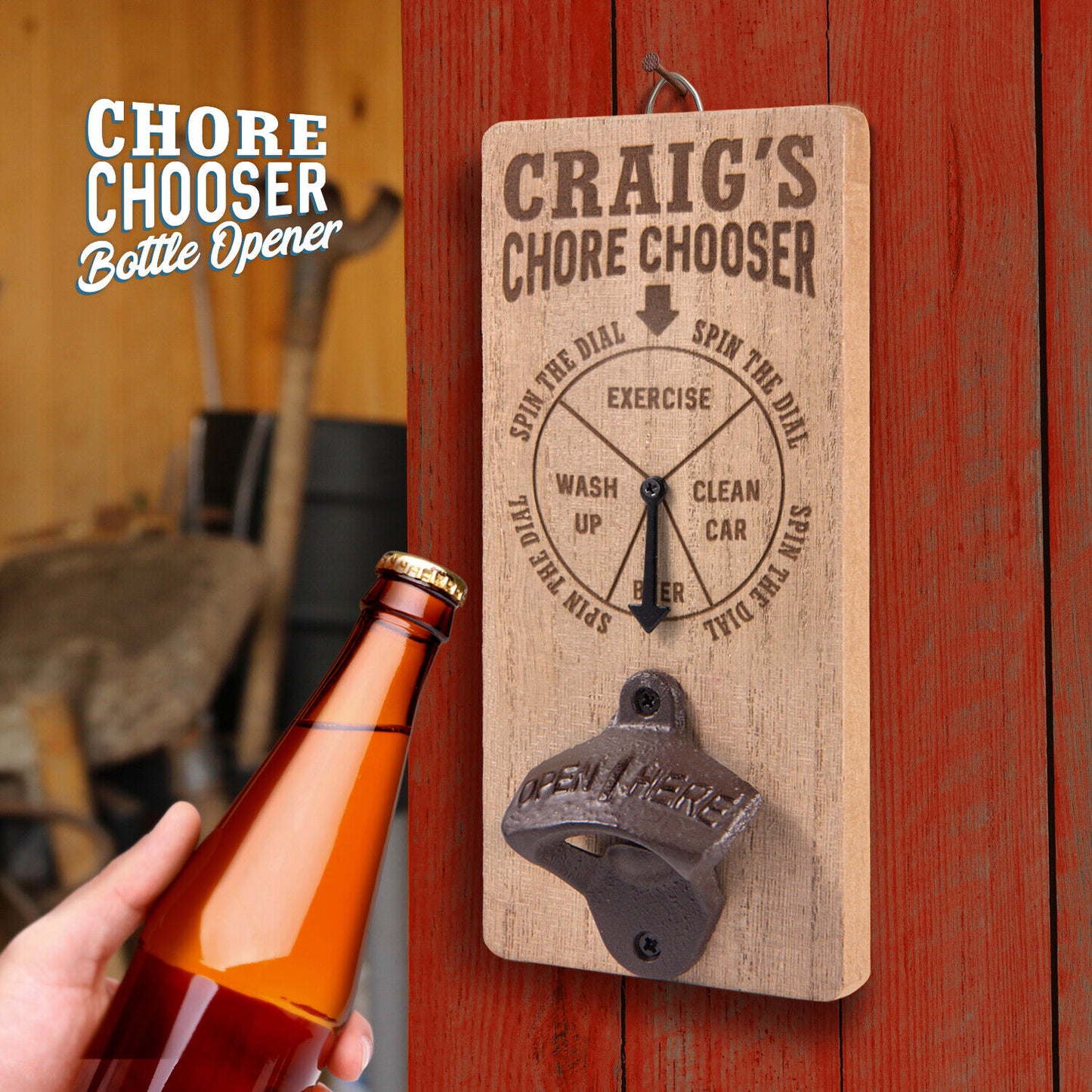 Pre Personalised Chore Chooser Bottle Opener: Craig