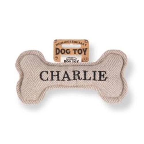 Pre Personalised Squeaky Dog Toy: Charlie