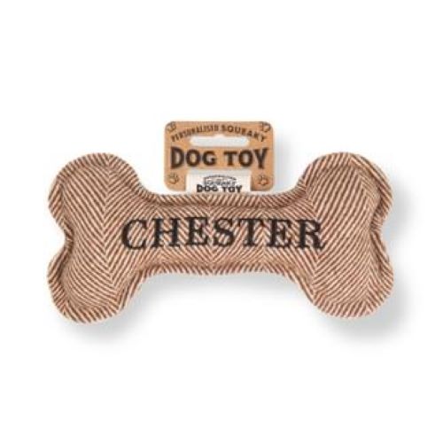 Pre Personalised Squeaky Dog Toy: Chester