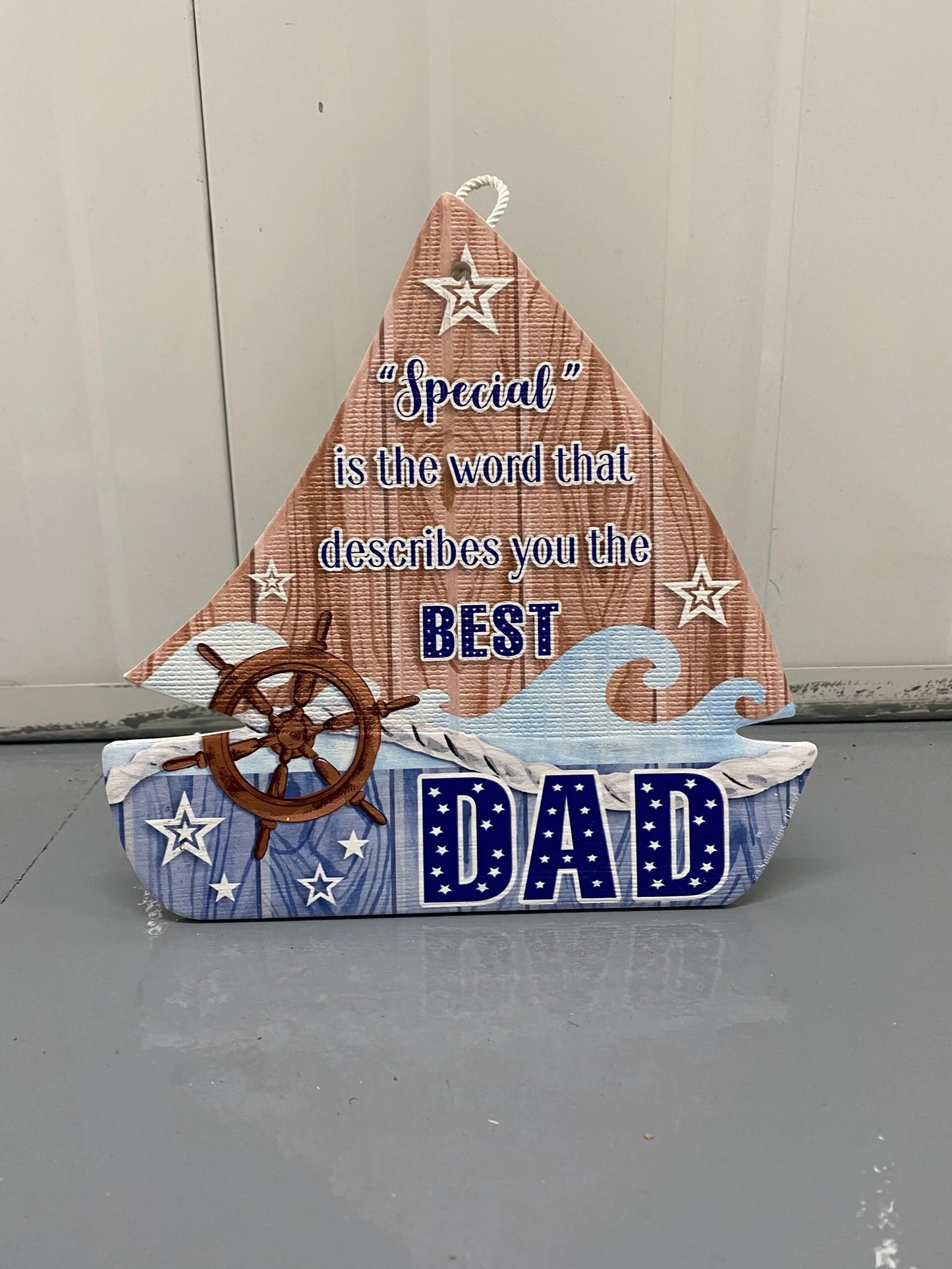 Dad Boat Shaped Plaque