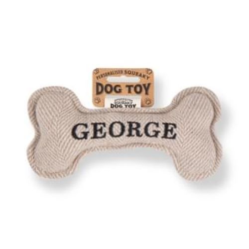 Pre Personalised Squeaky Dog Toy: George