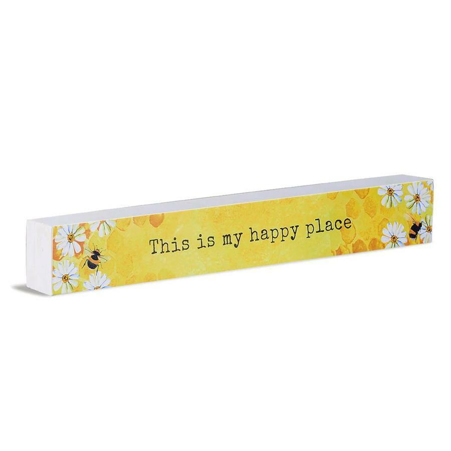 Shelf Sentiment Wooden Block: Happy Place