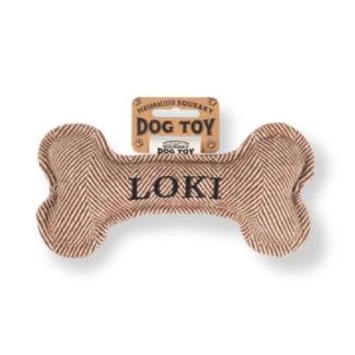 Pre Personalised Squeaky Dog Toy: Loki