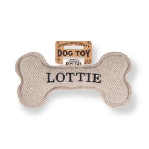 Pre Personalised Squeaky Dog Toy: Lottie