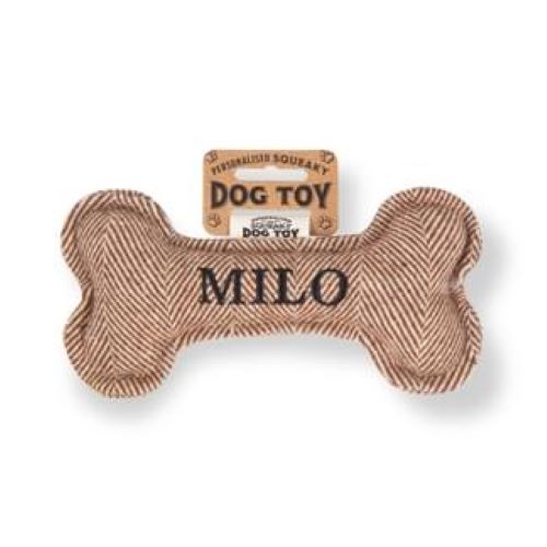 Pre Personalised Squeaky Dog Toy: Milo