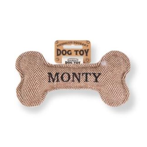 Pre Personalised Squeaky Dog Toy: Monty