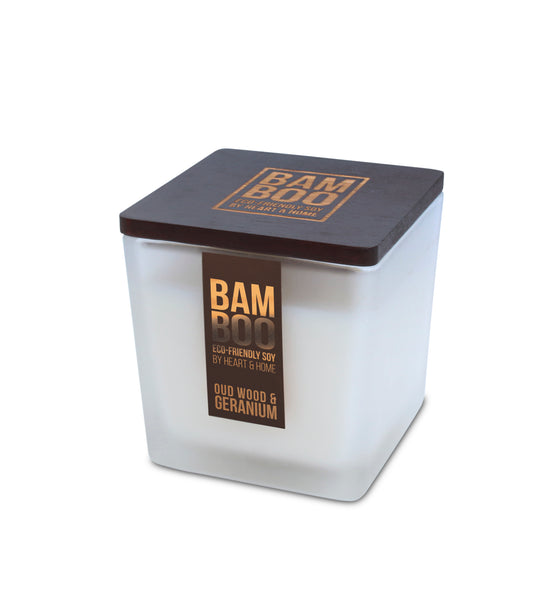 Bamboo Small Candle: Oud Wood & Geranium