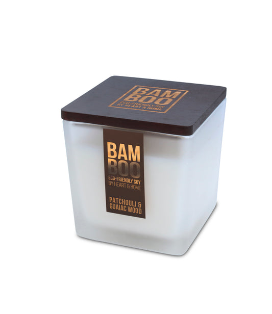 Bamboo Small Candle: Patchouli & Guaiac Wood
