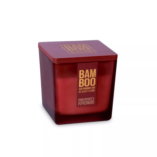 Bamboo Large Candle: Pomegranate & Pepperwood