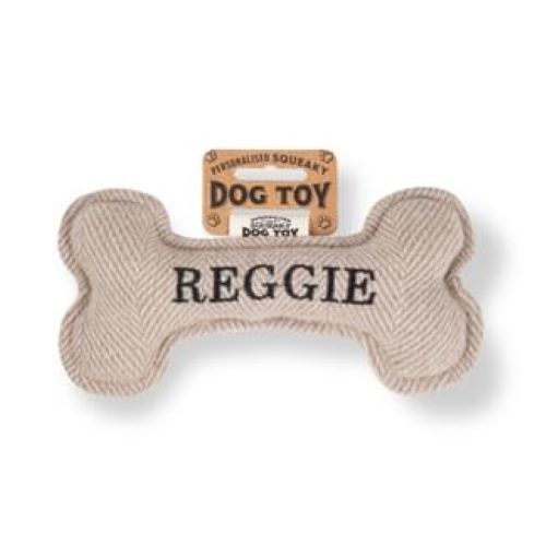 Pre Personalised Squeaky Dog Toy: Reggie