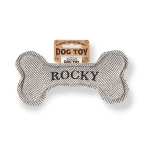 Pre Personalised Squeaky Dog Toy: Rocky