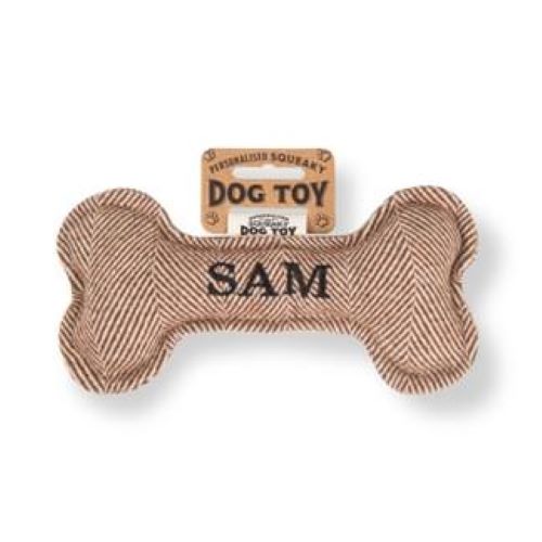 Pre Personalised Squeaky Dog Toy: Sam