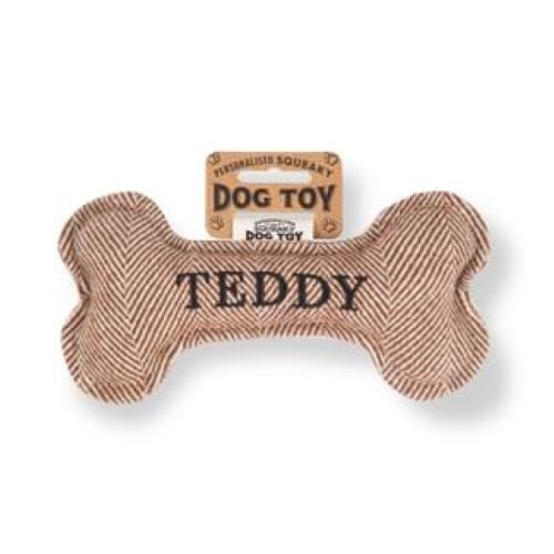 Pre Personalised Squeaky Dog Toy: Teddy