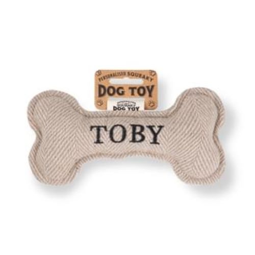 Pre Personalised Squeaky Dog Toy: Toby