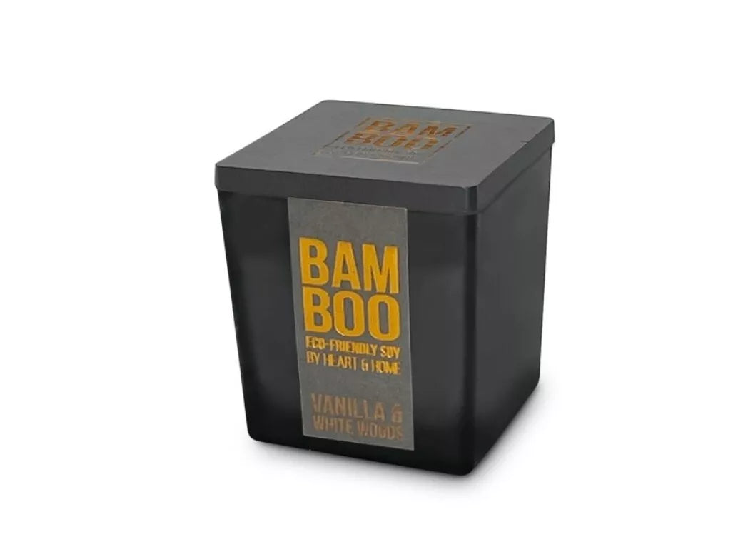 Bamboo Large Candle: Vanilla & White Woods