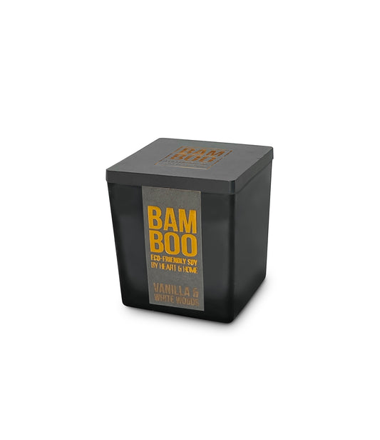 Bamboo Small Candle: Vanilla & White Woods