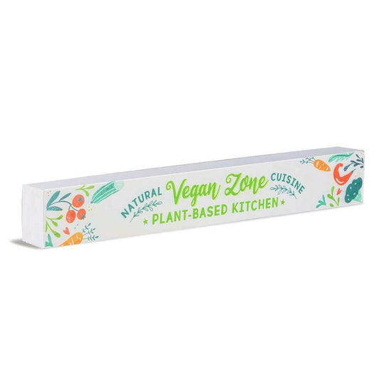 Shelf Sentiment Wooden Block: Vegan Zone