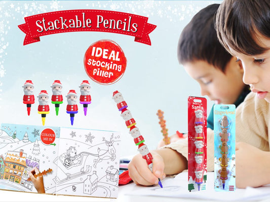 Children's Christmas Stackable Pencil: Santa