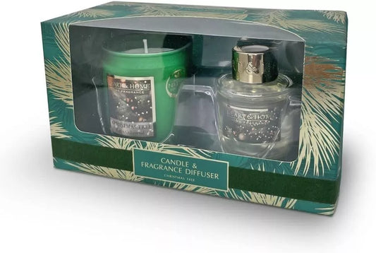 Heart & Home Christmas Small Candle & Mini Reed Diffuser Gift Set